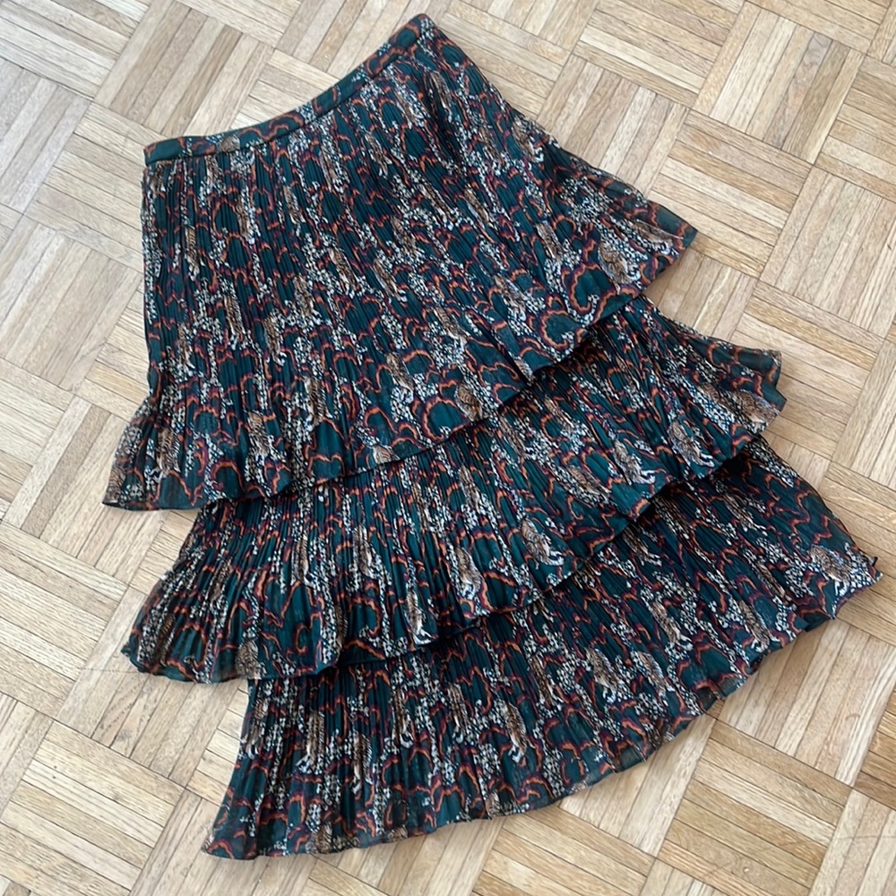Anthropologie Tiered Midi Skirt